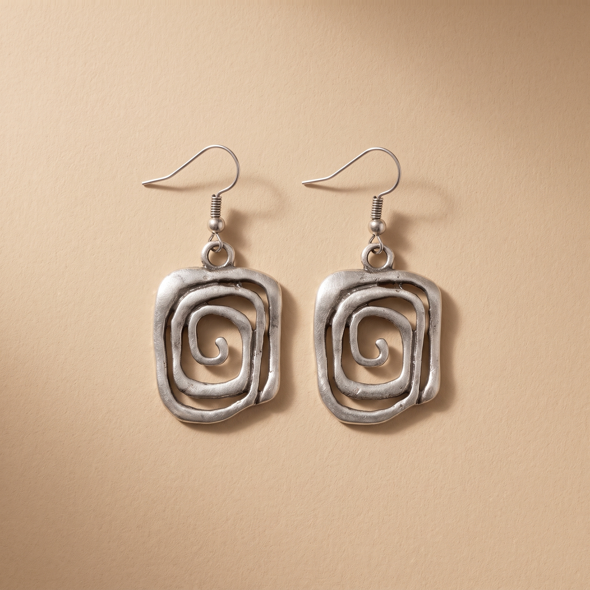 Petra | Silver Spiral Earrings