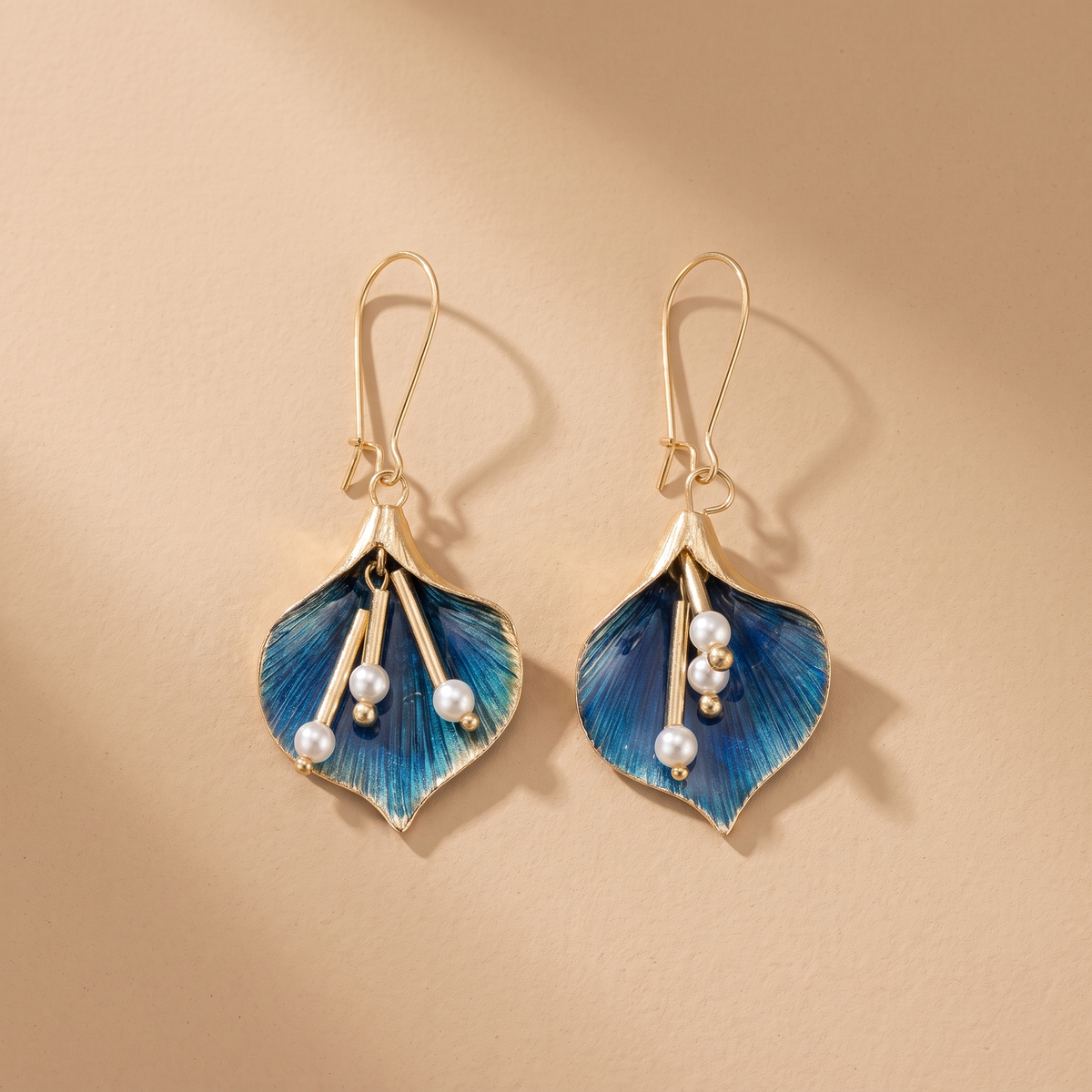 Esme | Vintage Blue Lotus Silver Earrings