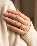 Sabine two-tone crystal ring worn