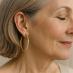 Cassia | Blue Opal Gold Hoops