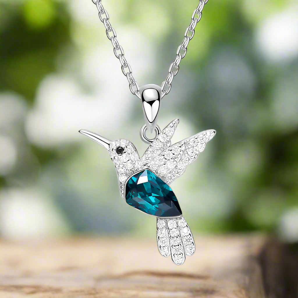 Kolibri Glitter Necklace with Zirconia