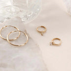 Hesper | Gold Stone Hoop Earrings
