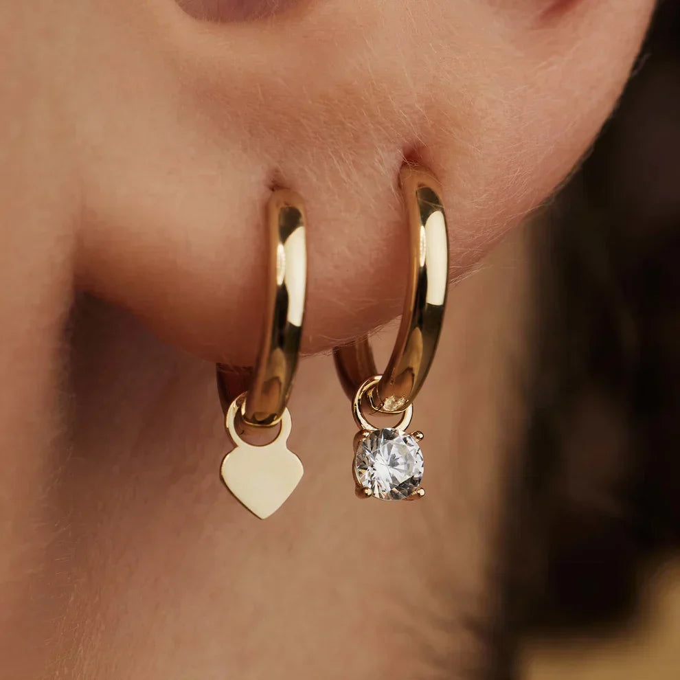 Hesper | Gold Stone Hoop Earrings