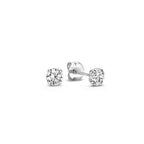 Moon Tears Stein Stud Earrings | White Gold