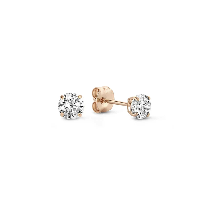 Moon Tears Stein Stud Earrings | White Gold