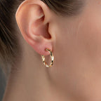 Mona | Gold Round Inlay Earrings