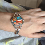 Miriam | Sunset Stone Silver Cuff Bracelet
