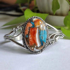 Miriam | Sunset Stone Silver Cuff Bracelet