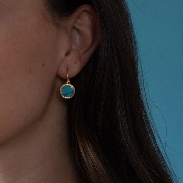 Lauren | Gold Turquoise Stone Earrings