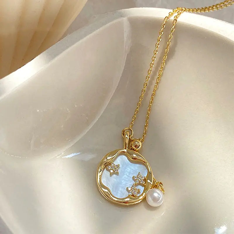 Luna | Moonstone Pearl Necklace