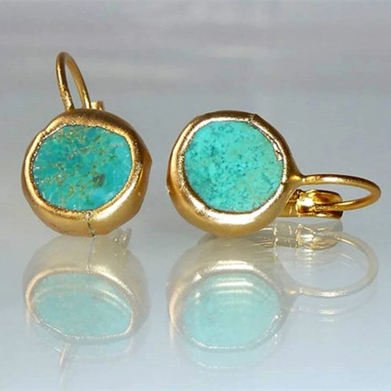 Nadia | Gold Turquoise Earrings