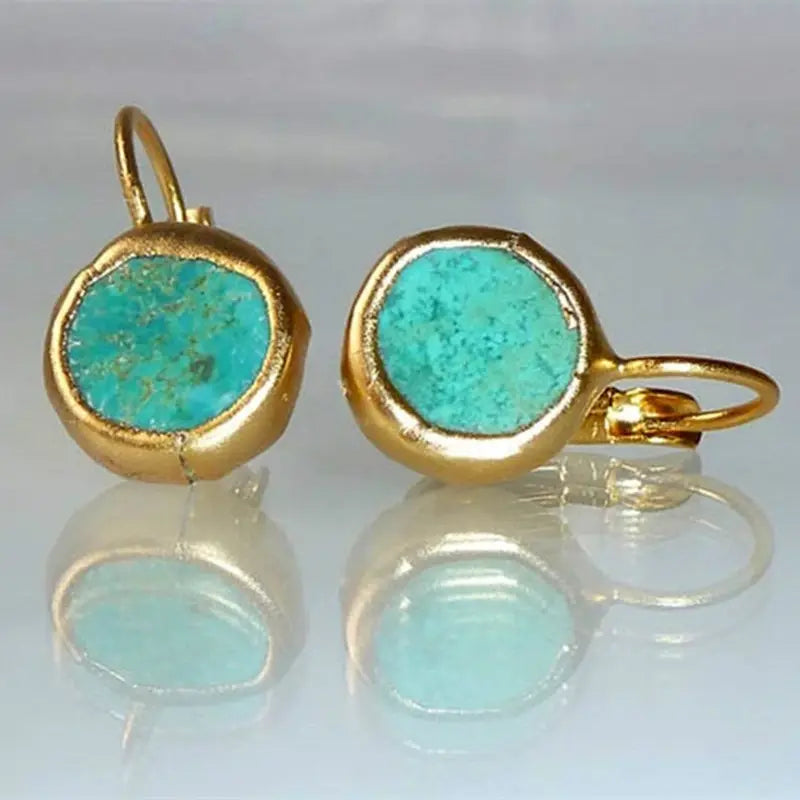 Kirsi | Gold Turquoise Drop Earrings