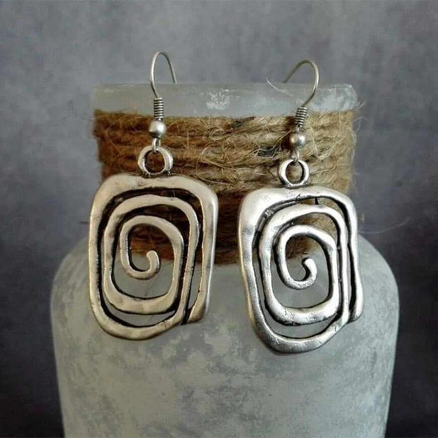 Jessamine | Silver Spiral Boho Earrings