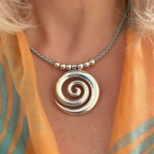 Selene | Spiral Silver Necklace