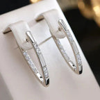 Elegant Earrings with Zircon Stones