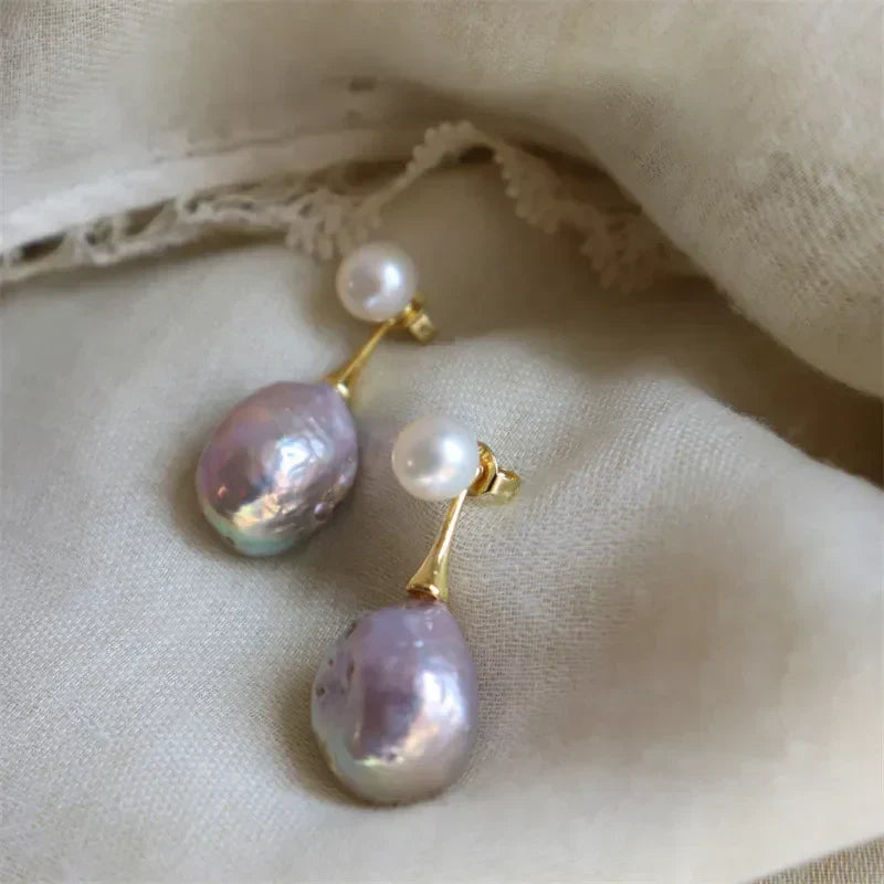 Delphine | Lilac Pearl Earrings