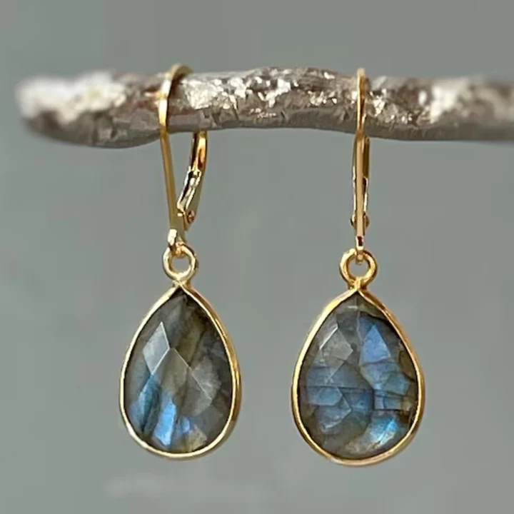 Bluebell | Gold & Blue Crystal Earrings