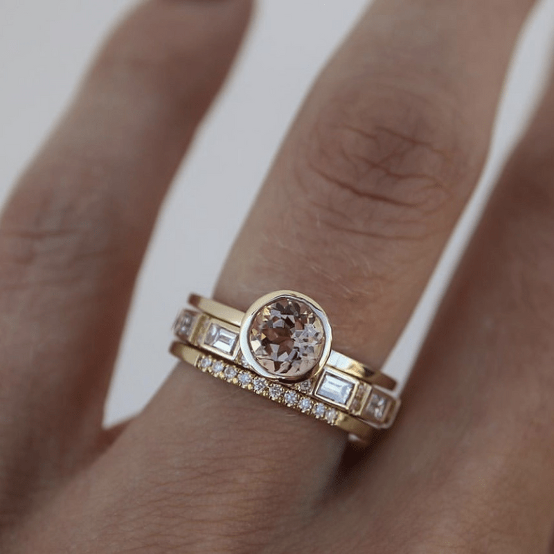 Greta | Gold Bezel Solitaire Ring