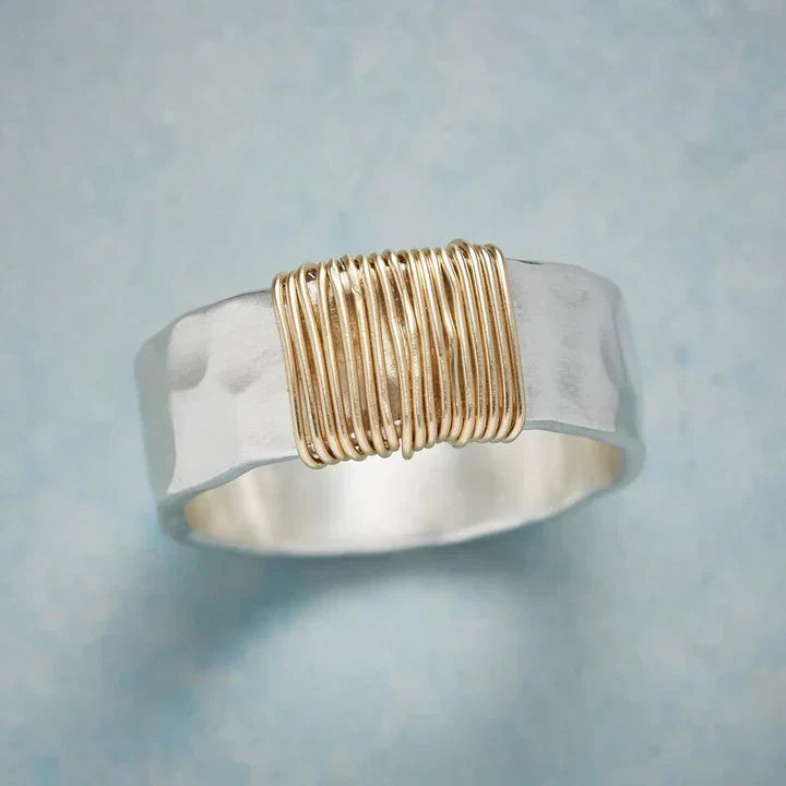 Signy | Vintage Golden Threads Silver Ring