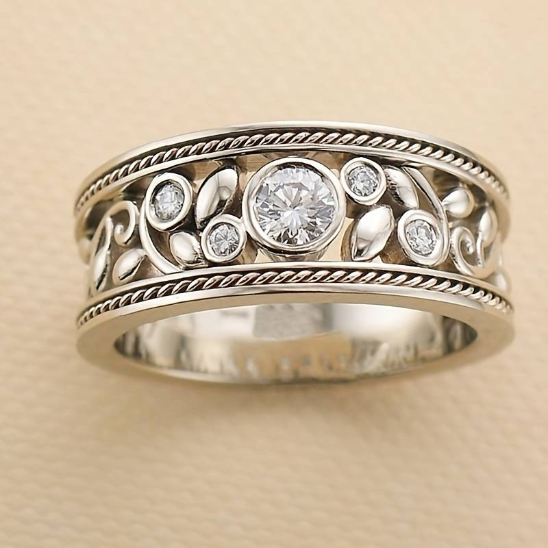 Zenobia | Zirconia Leaf Silver Ring