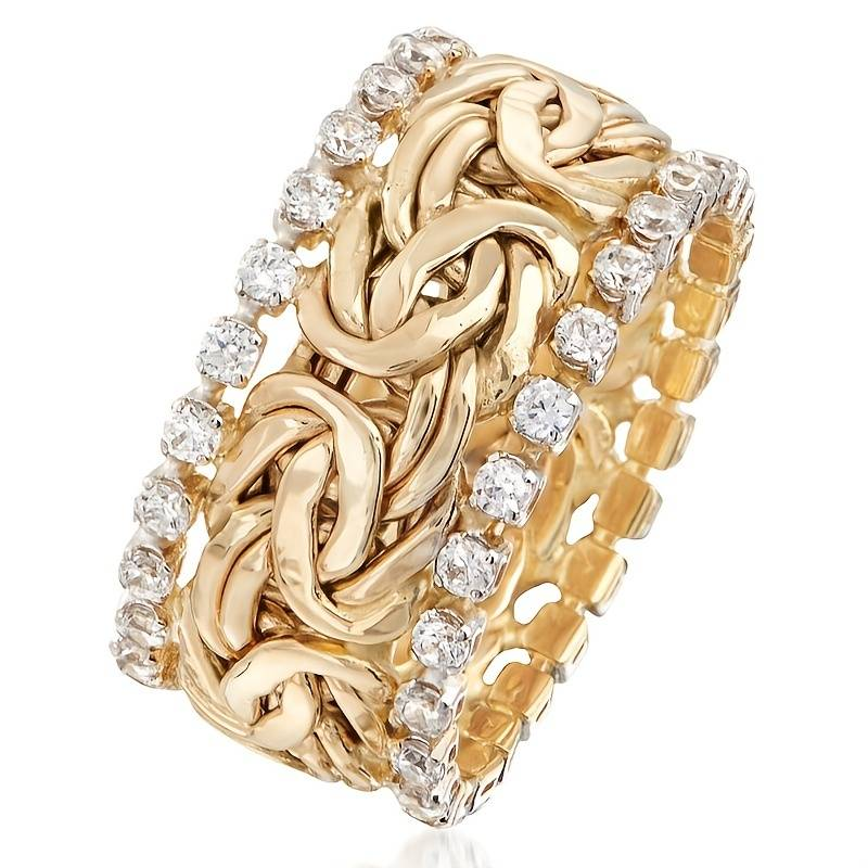 Colombe | Braided Zirconia Gold Ring