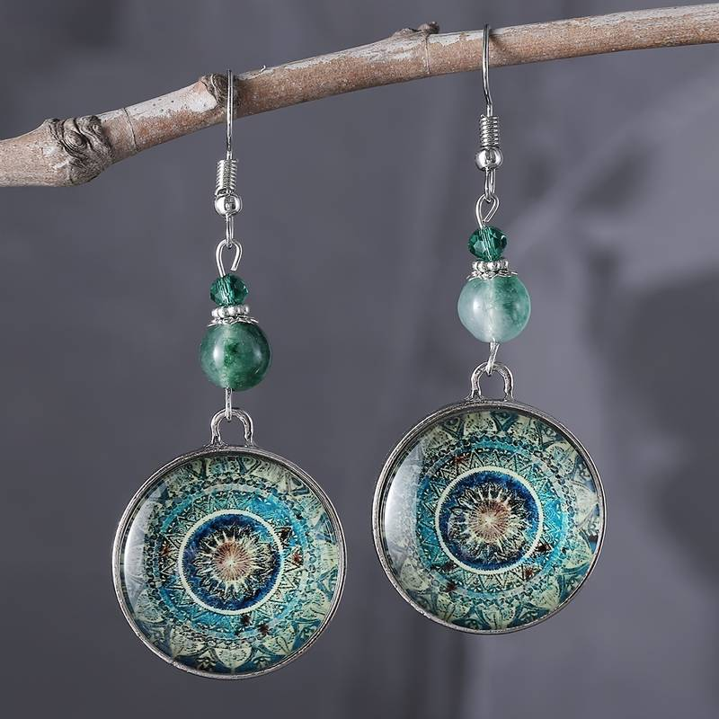 Mira | Blue Mandala Earrings