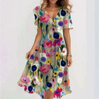 Camila | V-Neck Short Sleeve Summer Dress