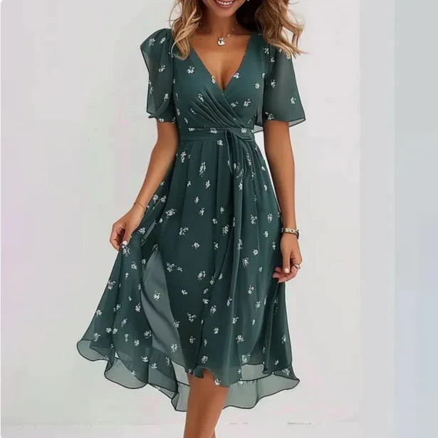 Camila | V-Neck Short Sleeve Summer Dress