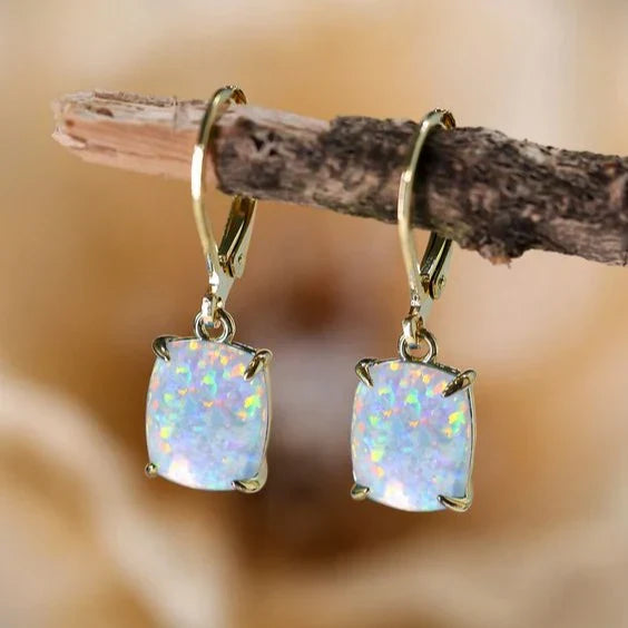 Ivory | White Opal Earrings