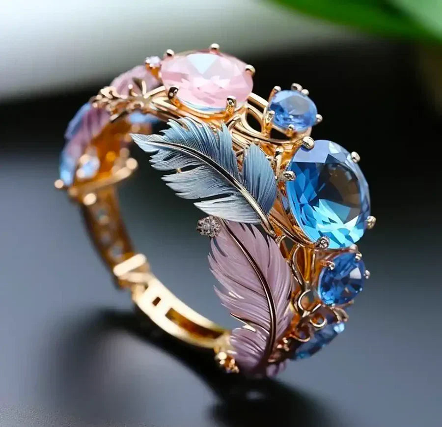 Phoenix | Feather Crystal Ring