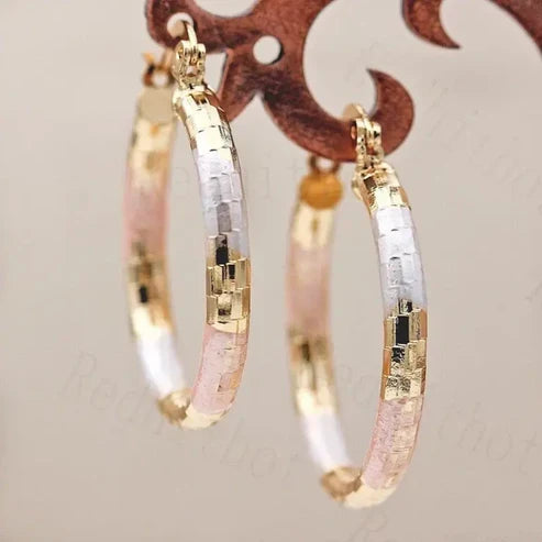 Orla | Gold and White Rose Hoop Earrings