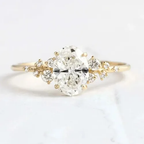Oval Solitaire Crystal Accent Ring