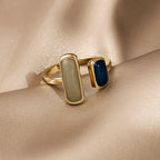 Vintage Ring in Gold with Blue Opal