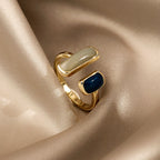 Vintage Ring in Gold with Blue Opal