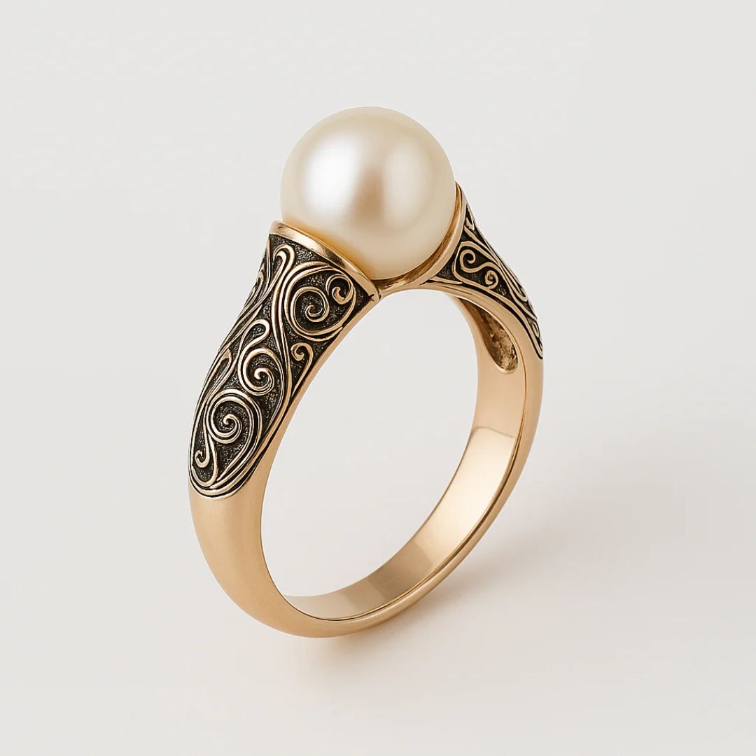 Colombe | Filigree Pearl Ring