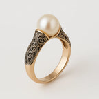 Anya | Gold Filigree Pearl Ring