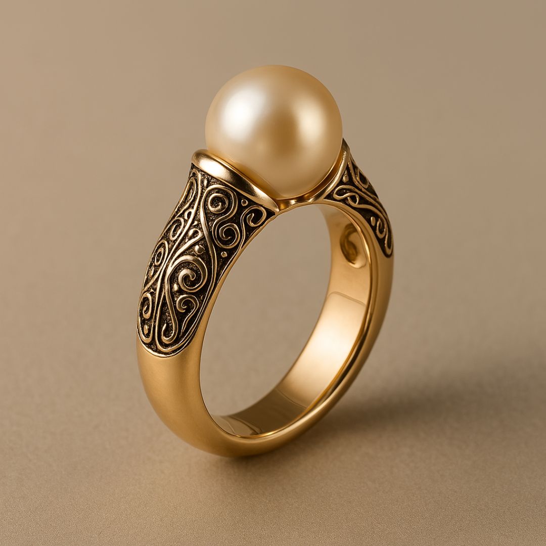 Fleur | Timeless Vintage Pearl Gold Ring