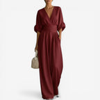 Yvette | Elegant Wide Sleeve V-Neck Jumpsuit