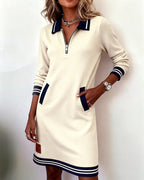 Colette | Chic Long Sleeve Collar Dress