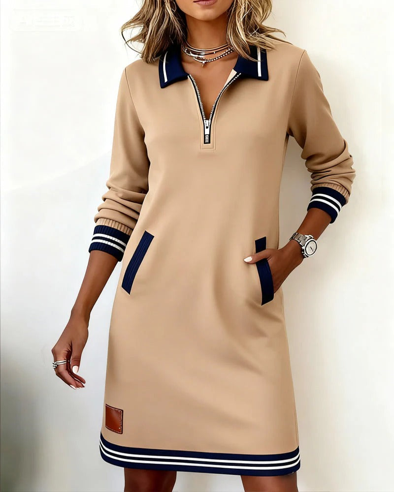 Colette | Chic Long Sleeve Collar Dress