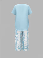 Yvette | Casual Leaf Print Two Piece Set
