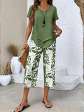 Yvette | Casual Leaf Print Two Piece Set