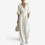 Yvette | Elegant Wide Sleeve V-Neck Jumpsuit