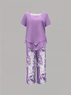 Yvette | Casual Leaf Print Two Piece Set