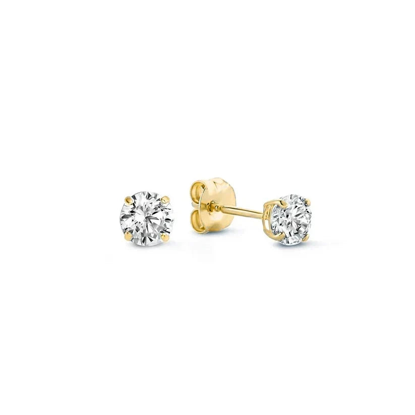 Moon Tears Stein Stud Earrings | White Gold