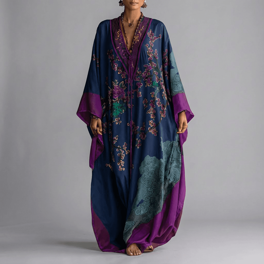 Emma | Blossom Batwing Sleeve Maxi Dress