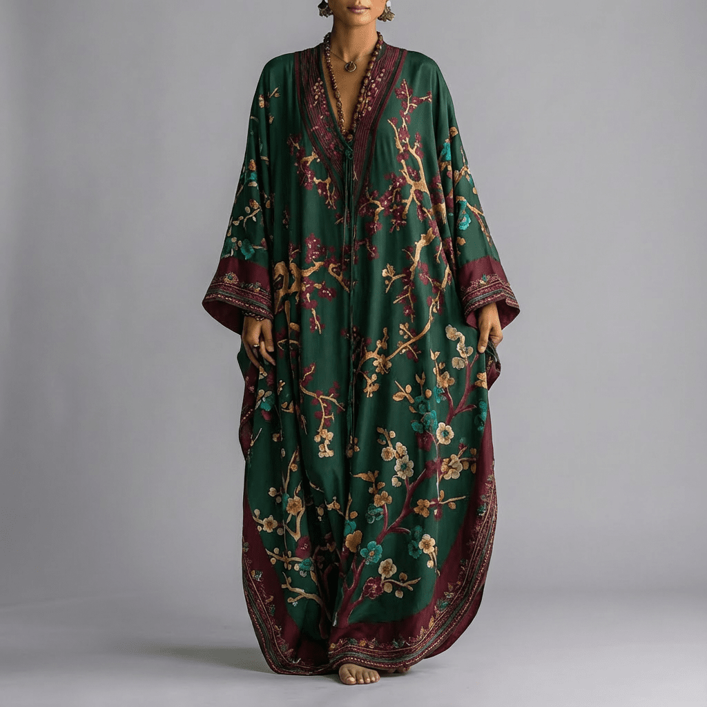 Emma | Blossom Batwing Sleeve Maxi Dress