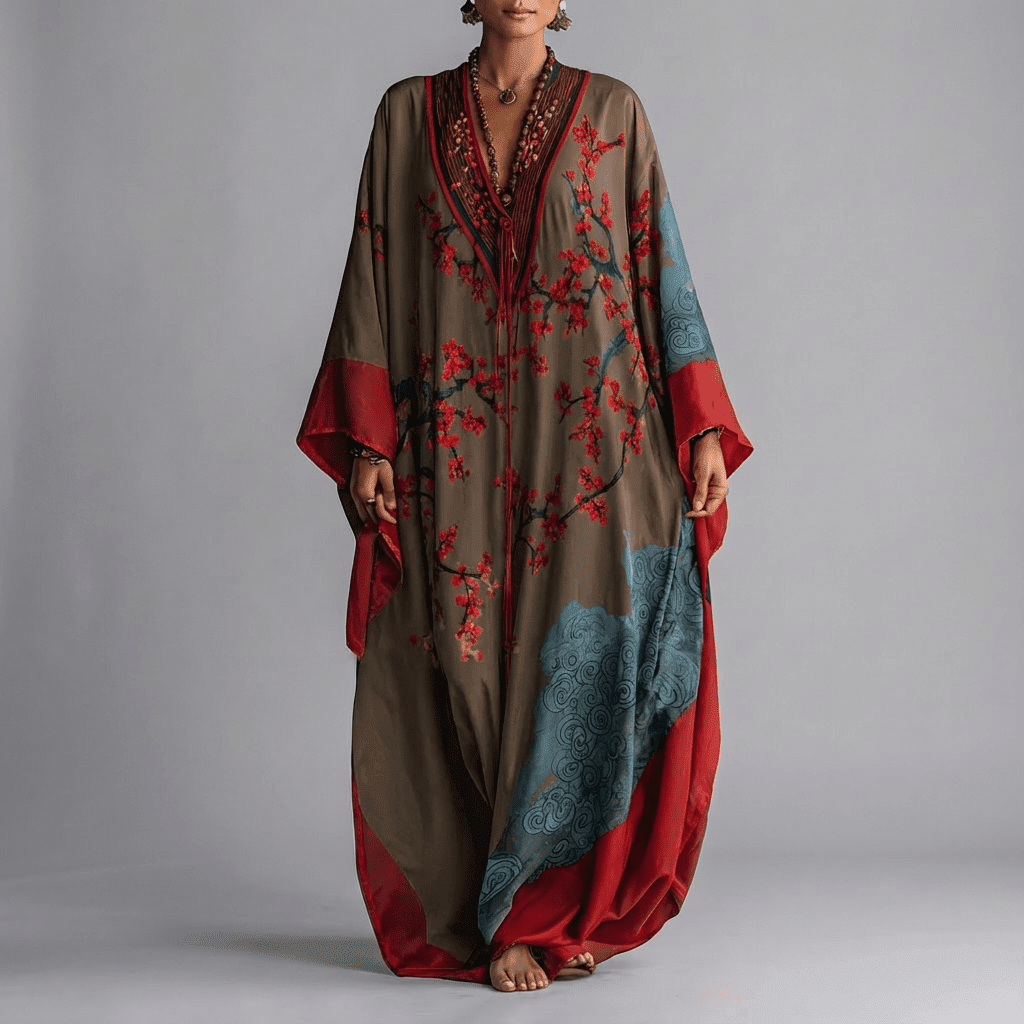 Emma | Blossom Batwing Sleeve Maxi Dress