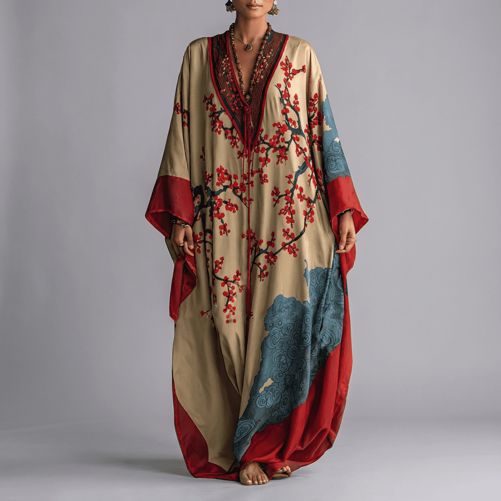 Emma | Blossom Batwing Sleeve Maxi Dress