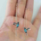 Romane | Gold Hummingbird Crystal Earrings